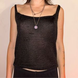 Vintage black sparkled tank top